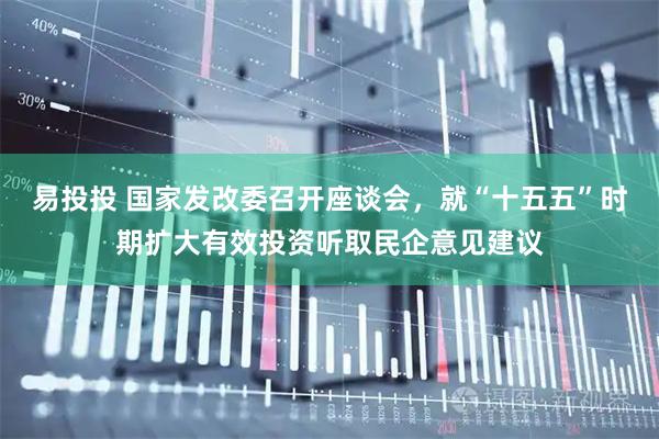 易投投 国家发改委召开座谈会，就“十五五”时期扩大有效投资听取民企意见建议